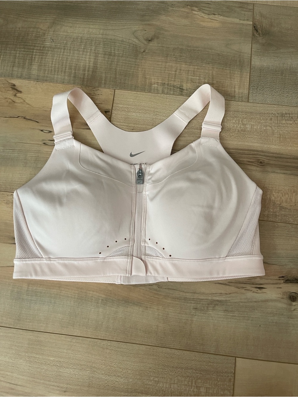 Nike Alpha High Support Padded Zip Front Sports Bra Light Pink